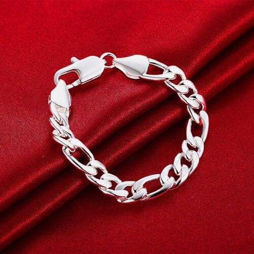 New 925 Silver MenS 10mm High-End Charm Bracelet New Product High Quality Jewelry Fashion Bracelet Ornament Christmas