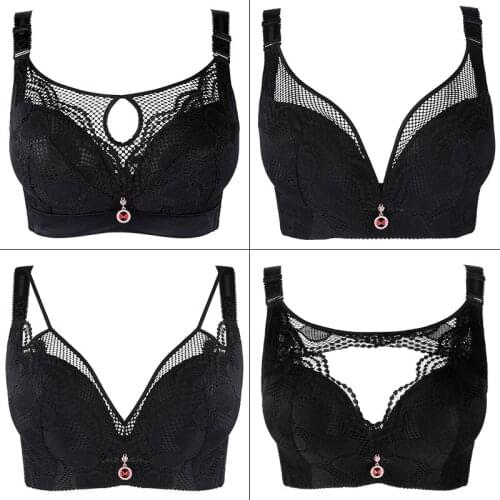 New product plus size bra big cup Fat mm breathable gathered bra without underwire sexy underwear women push up bra 120D