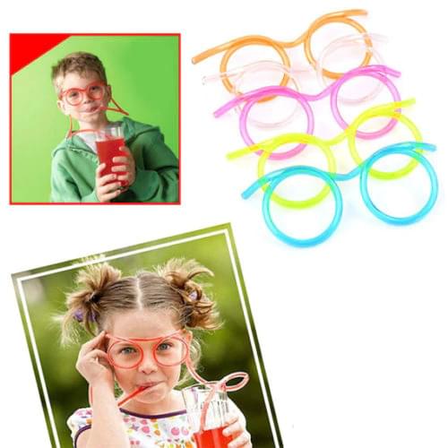 Novelty Funny Soft Glasses Straws DIY Creative Cartoon Drinking Tube Kids Adults Freak Drinkware Party Accessiories S