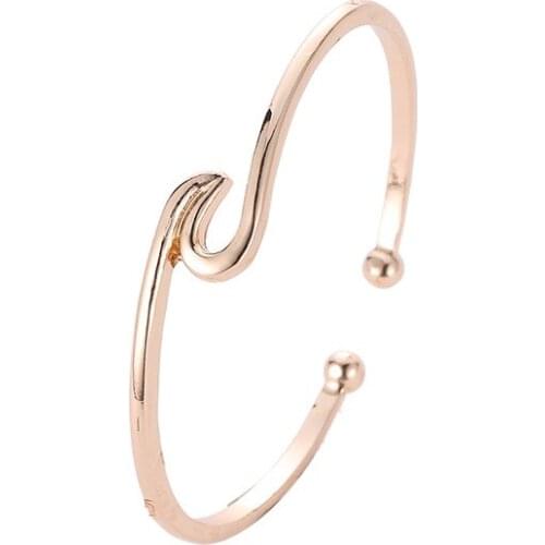 New Bohemian Wave Bracelet Female Chic Wave Shaped Bracelet Open Bangle Cuff Bohemian Jewelery Lady Daily Wear Gift