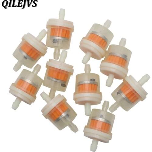 QILEJVS 10Pcs 4/25'' 4mm Hose Motorcycle Scooter Gasoline Filter Clear Inline Gas Fuel