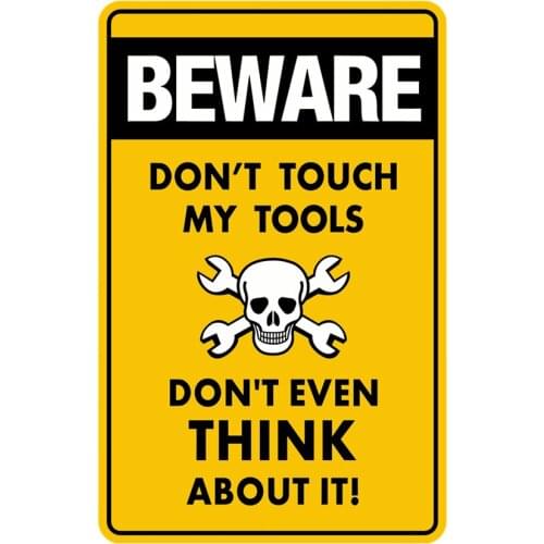 RuleMylife beware don't touch my tools,don't even think about car stickers decal anime cute car accessories decoration pegatinas para coche