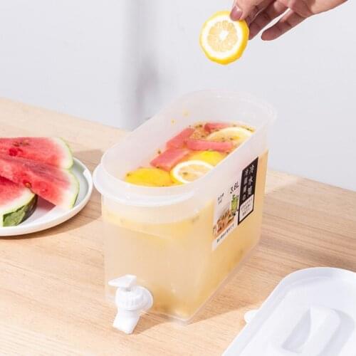 Mix Drinks Cold Kettle Water Jug for Fruit Tea Hot and Cold Beverage Pitcher Iced Beverage Dispenser with Faucet Fresh-Keeping