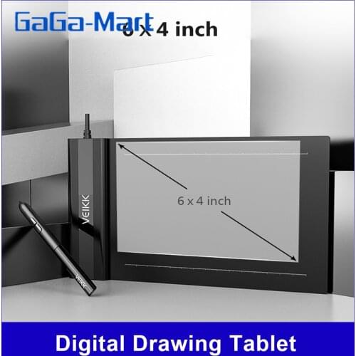VEIKK S640 Digital Drawing Tablet 6*4 inch Pen Tablet with 8192 Levels Pressure Passive Pen One-Touch Eraser Hand Painted Tablet