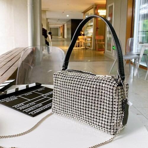 Purse Ladies Fashion Diamonds Evening Handbags for Women 2021 New Korean Luxury Designer Shiny Rhinestone Small Clutch