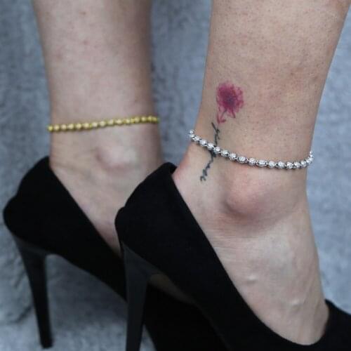 Iced Out Bling Hip Hop Women Girl Jewelry Micro Pave 5A Cubic Zirconia CZ Ball Beaded Link Chain Anklet 2021 New