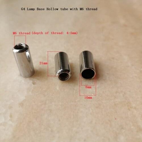 10pcs/lot Chrome M6 inner tooth tube Dandelion G4 lamp holder connector LED chandelier lamp holder lighting hardware accessories
