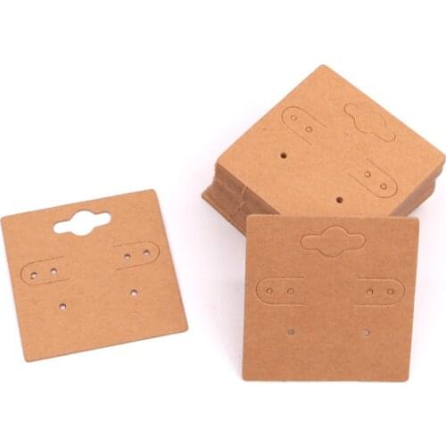 100 PCS 5x5cm Earring Display Cards Holder Blank Cardboard Jewelry Packaging Holder Hang Tag Card Wholesale
