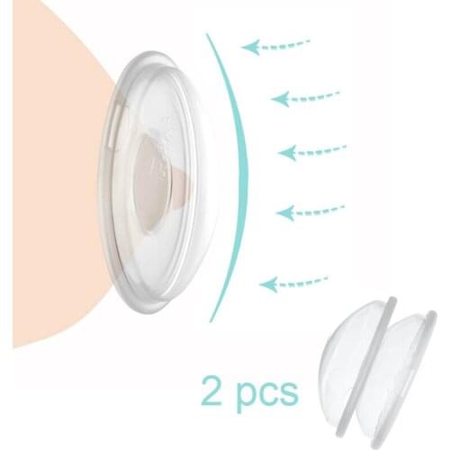 2pc Silica Gel Collection Cover Baby Feeding Breast Milk Collector Soft Postpartum Nipple Suction Container Reusable Nursing Pad