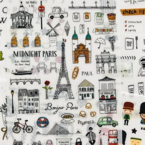 6Sheets/Pack Kawaii Travel Note Paper Sticker Adhesive Craft Stick Label Notebook Computer Phone DIY Decor Kids Gift Stationery