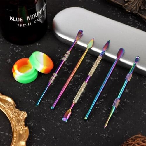 6pcs/set Clay Sculpting Wax Carving Pottery Tools Set with Storage Box Rainbow Stainless Steel Concentrate Sharp
