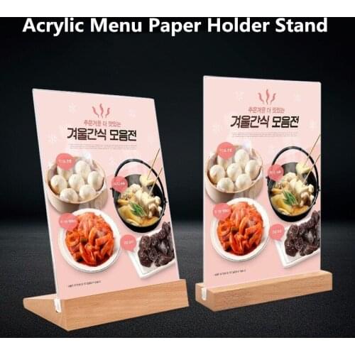 A6 Acrylic Table Top Display Stand Bottom Load Portrait Style Menu Ad Frame Perfect for Restaurants, Promotions, Photo Frames