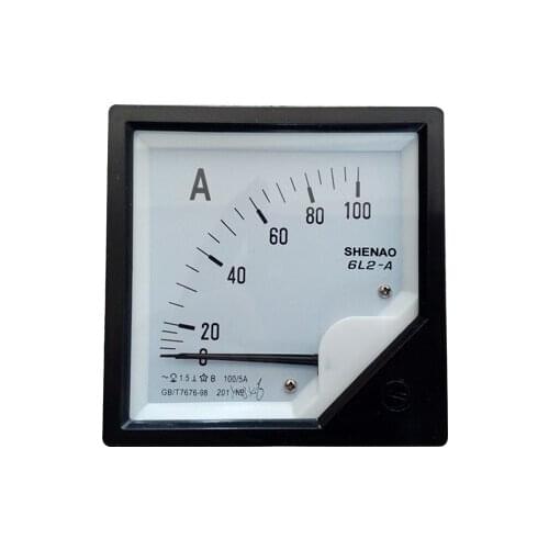 Free shipping 6L2 series 0-100A AC Ammeter ampere meter generator voltmeter 80x80mm suit for all the generator