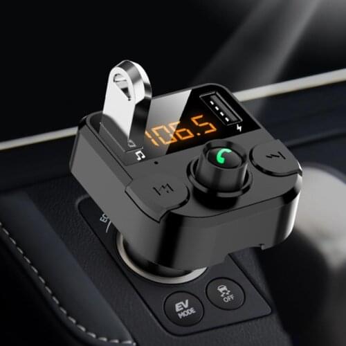 Multi-function Bluetooth-compatible Adapter Handsfree Car Kit FM Transmitter With MP3 Player 2 USB Ports Charger Fast Charging