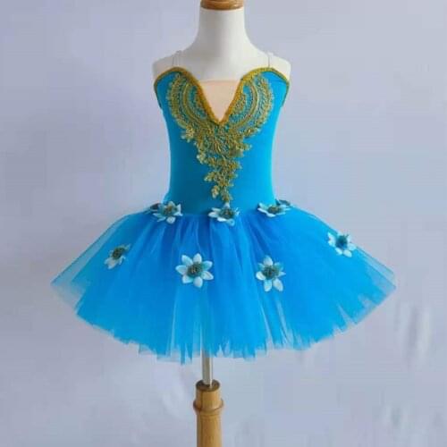 Ballet Skirt Performance Dress Little Swan Dance Tutu Pompous Gauze Skirt Sling Girls Ballet Performance Dress