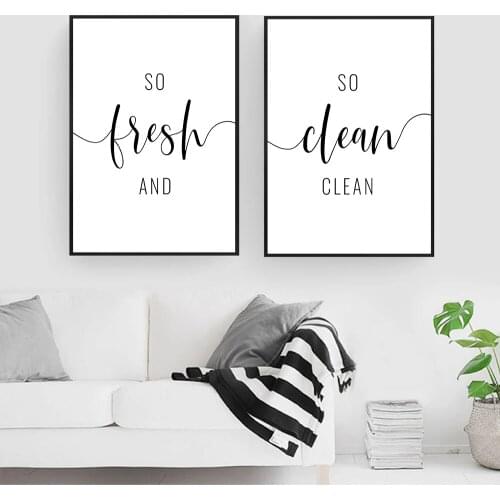 Laundry So Fresh And So Clean Wall Art Canvas Painting Print Poster Laundry Room Sign Picture Wall Decor