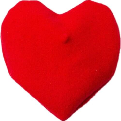 Warm Wool Hats a Big Love Hat New Fashion Women Berets Female Winter Wool Beret Heart Shape Beret Solid Color