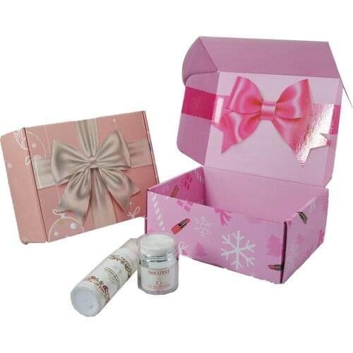 Custom Colored Boxes with Logo Packaging Pink Cardboard Printed Eco Clothing Poly for Cosmetic Flat Small Mailer Box