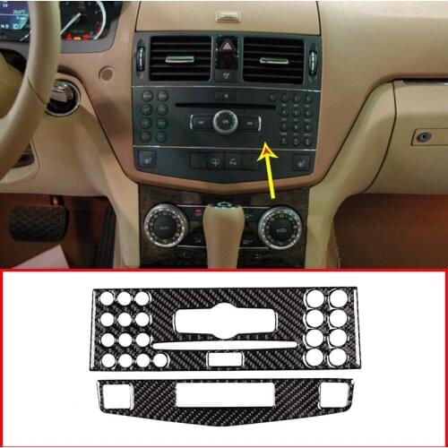 Carbon Fiber Car Navigation Decorative Panel Trim Stickers For Mercedes benz C Class W204 2007-2013 Accessories
