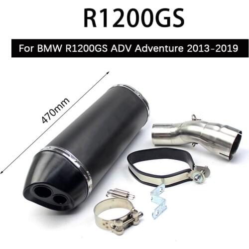 For BMW R1200GS ADV Adventure 2013-2019 Exhaust Pipe Slip On 51 mm Motorcycle Exhaust Tips Mid Link Elbow Tail Escape No Muffler