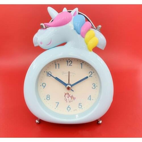 Unicorn cartoon fantasy candy color student bell alarm clock