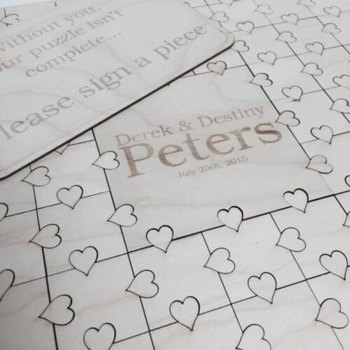 Puzzle Guest Book Wedding Guest Book Alternative Alternative Guest Book Hearts GuestBook Unique Guestbook Wedding Book Heart