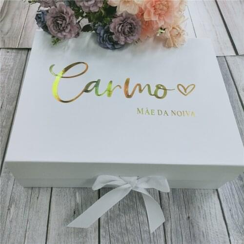 Personalised Wedding Gift Box Custom Bridal Party Gift Maid of Honour Personalized Bridesmaid Gift Script Name & Role Box