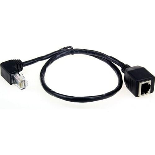 CY Chenyang Down Angled 90 Degree 8P8C FTP STP UTP Cat 5e Male to Female Lan Ethernet Network Extension Cable 50cm