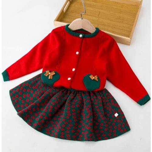 LZH Children Sweater Outfit Toddler Baby Girls Clothes Autumn Winter Long Sleeve Kids Clothes Set For Girls 2021 Baby Girls Suit