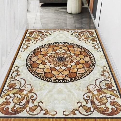 Italian style Leather carpet Kitchen entrance Oilproof non-slip floor mat bathroom waterproof door mat custom made totem Rug