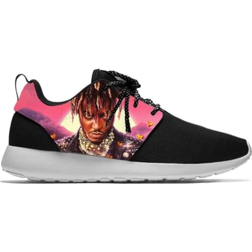 Juice wrld Hip Hop Rapper Fashion Funny personality Sport Running Shoes Lightweight Breathable 3D Print Men women Mesh Sneakers