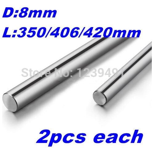 Wholesale 8mm L350/406/420mm Linear rail round shaft 8mm guide rail for 2pcs each length