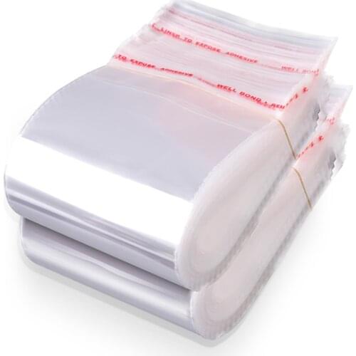 100pcs Small Transparent Plastic Bags Reclosable Self-adhesive Food Storage Bag Shoe Bag Vacuum Storage Bag Poly Clear Bags