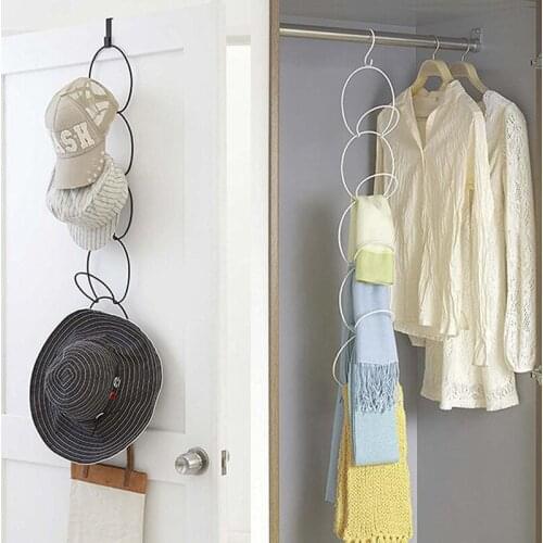 Multi-layer Hanging Chain Storage Hook Hat Scarf Organizer Hooks Ties Bag Holder Door Hanger Wardrobe Hanging Rack