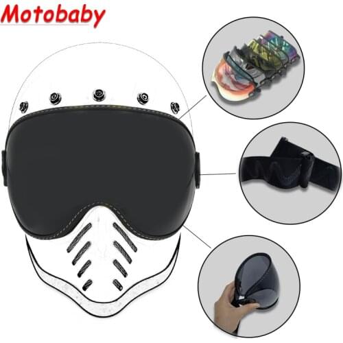 Motobaby Newest Motorcycle Sunglasses Motocross Safety Protective Vision Helmet Goggles Bubble Visor Len Open Face Helmet