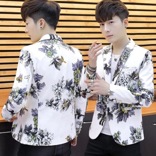 Men 2021 Spring Autumn Fashion Casual Business Blazers Coats Male Slim Fit Suit Jackets Mens Long Sleeve Ptinted Overcoats W350