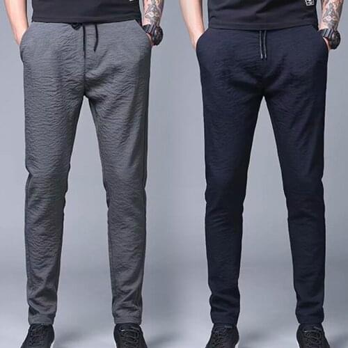 Ultra-thin Men Pants Jogging Sportswear Summer 2021 Quick Dry Casual Japanese Trousers Male Ice Silk Fitness Clothing Tights 5XL