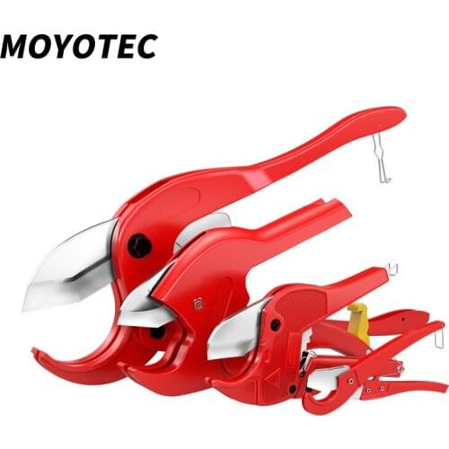 MOYOTEC PVC Pipe Cutter Aluminum Alloy Body Ratchet Scissors Tube Cutter PVC/PU/PP/PE Hose Cutting Hand Tools