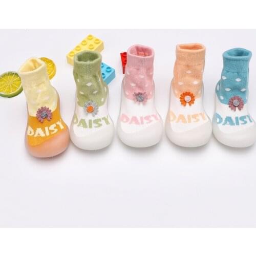 Autumn Baby Toddler Flower Shoes Non-Slip Anti-Off Foot Floor Knitted Socks First Walker 6Kinds 5Size 724 KeDing