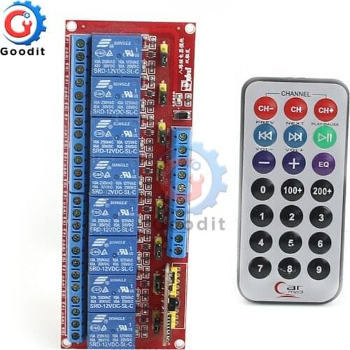 DC5V 12V 8 Channel Relay Module Infrared Remote Control Relay Multi-function Dual Trigger Two-way Driver IC Module Bidirectional