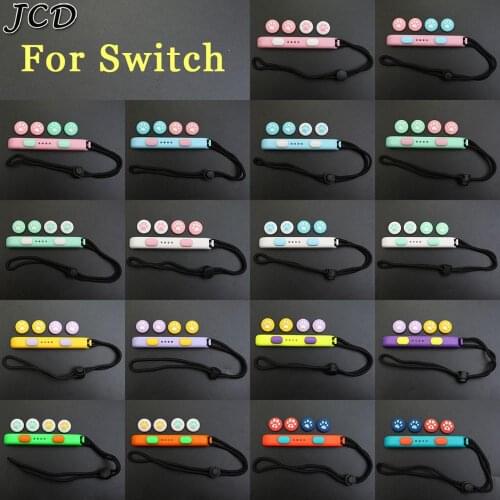 JCD For Nintendo Switch Joy-Con Wrist Strap Sling With 4PS Thumb Grip Caps For NS NX Console Joy-Con Wrist Wraps Band Strips