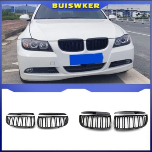 Car Dumb Auto Intake Grille Car Dumb Black Front Kidney Grill Grilles For Bmw E90 E91 318 320i 325i 330i 2006-2008 Accessories