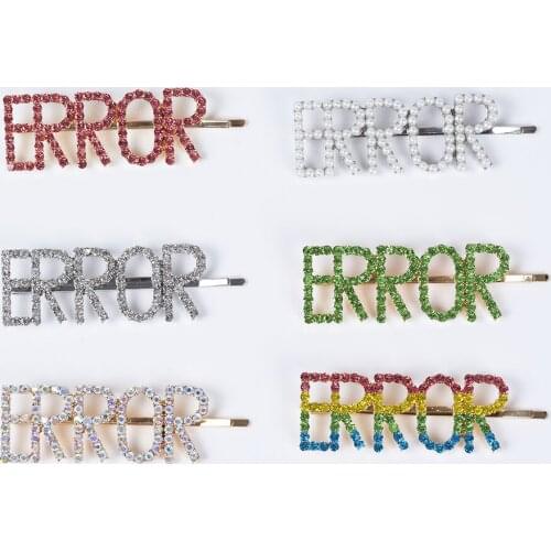 Luxury Crystal Letter ERROR Hairpins Women ZA Jewelry Hair Clips Faux Pearl Wedding Bridal Barrettes Head Wear HairClips