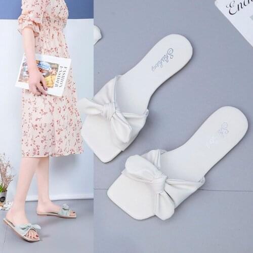 Flat-heeled, Flat-bottomed, Simple, Versatile, Bow-knot, 2021 Summer Sandals and Slippers