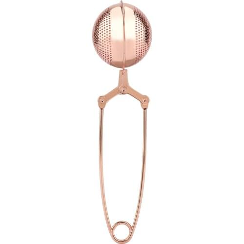 Portable Stainless Steel Tea Infuser Strainer Reusable Ball Shape Teapot Filter Tea Ball Rose Gold Tea Filter Pinhole Tea Ball