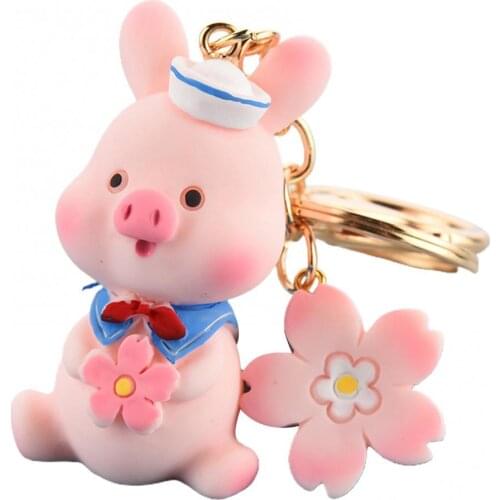 Lovely Animal Pig Keychain Key Ring Piggy Pendant Car Keyring Bag Decor Gift