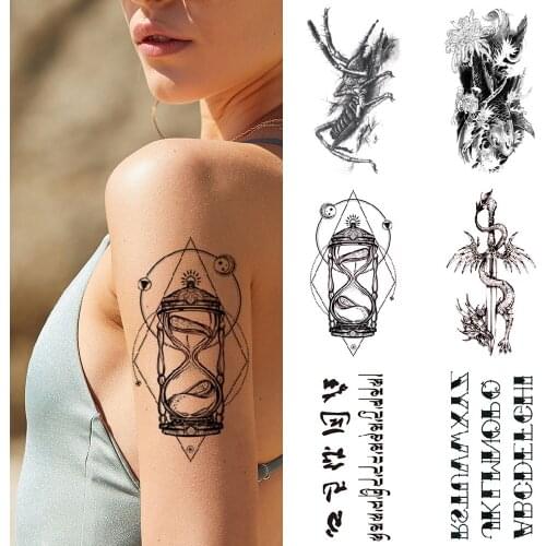 Temporary waterproof tattoo flower insect letter dragon Disposable tattoo paste Body art sexy fake tattoo for Half an arm