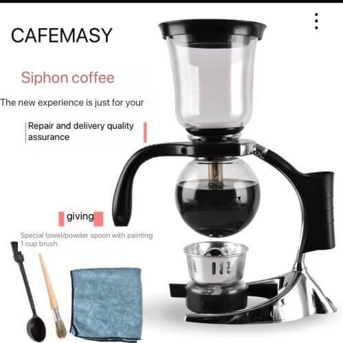 High class glass Hand-punched coffee pot home siphon coffee maker glass sharing pot filter teapot siphon pot for 3 portions