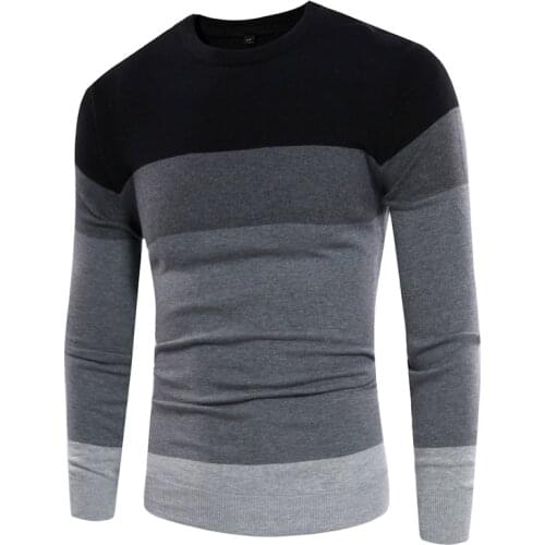 2020 Sweater Men Casual Pullover Autumn Round Neck Patchwork Quality Knitted Pull Homme Male Cashmere Sweaters