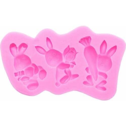3 Rabbit Silicone Mold Cake Decoration Mold 15-841